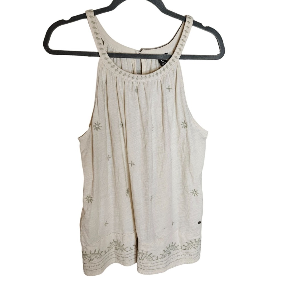 Eddie Bauer Woman Size M Sleeveless Strappy Embroidered KeyHole Back Tunic Beach